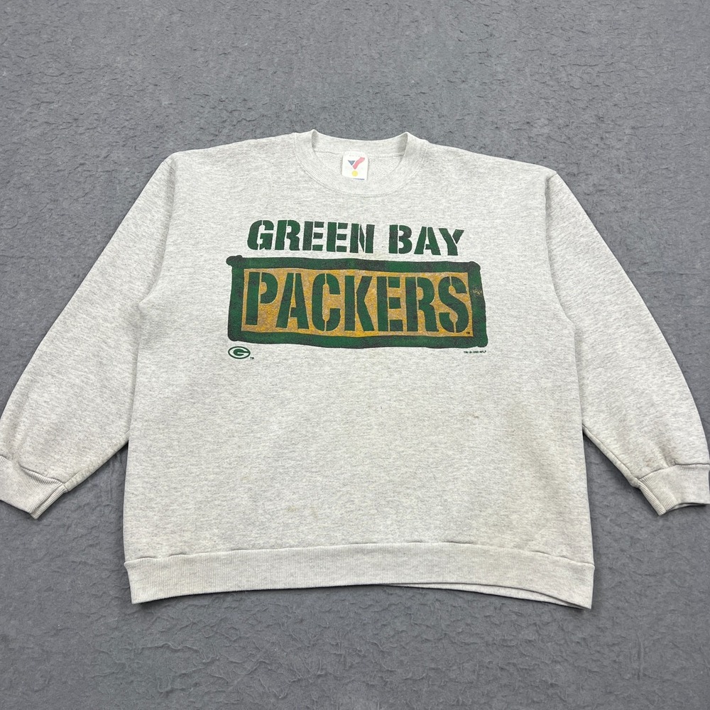 VTG Green Bay Packers Sweatshirt Mens‎ XL Gray Fleece Pullover 1995 USA Made 90s